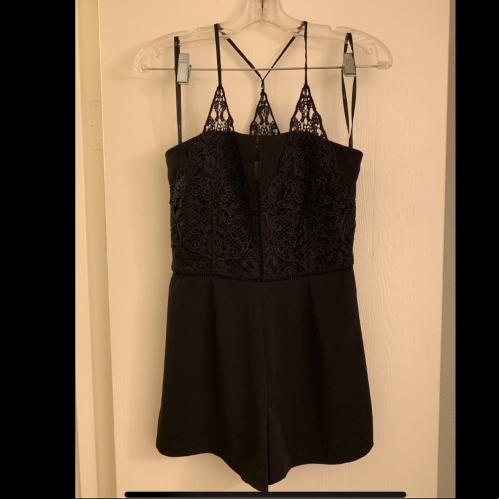 Lace black romper